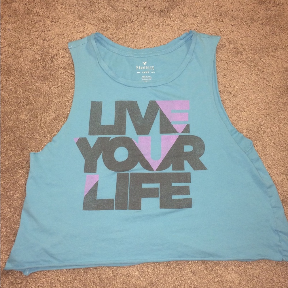 blue muscle tank from american eagle